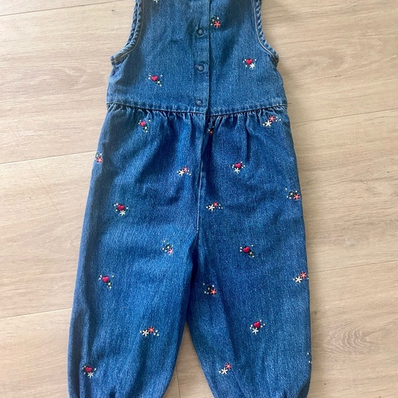 Y2K vintage Gymboree Denim Kids Overalls with Red Accents - Picture 5 of 6